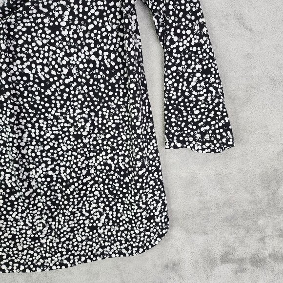 Women's 41 Hawthorn Blouse Top Black & White Polka Dot V-Neck Size S - Picture 3 of 10